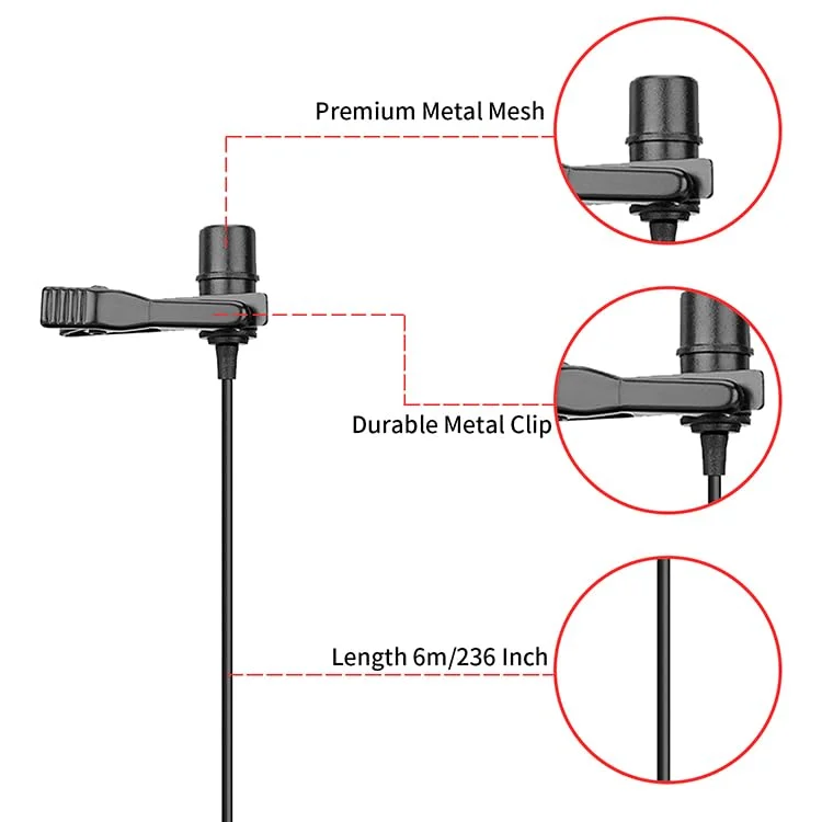 BOYA BY-M1 Omni-Directional Lavalier Condenser Microphone for Smartphones, DSLR Cameras & PCs 6