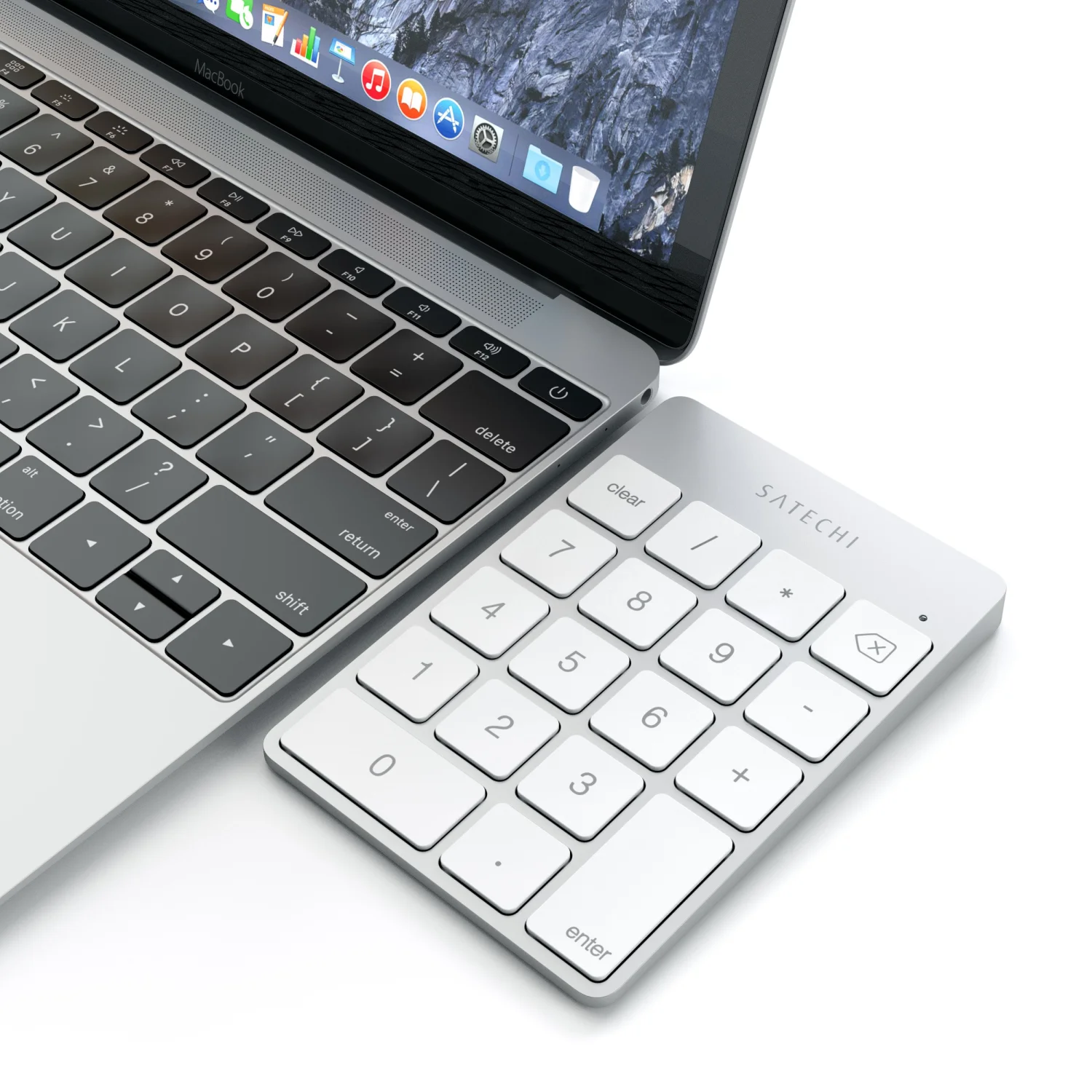Satechi Slim Aluminum Bluetooth Wireless Keypad & 18-Key Number Pad - Silver 4