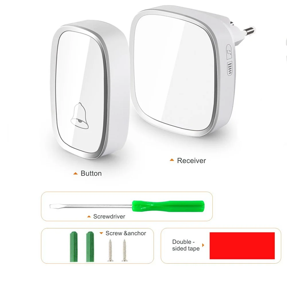KZKJ Waterproof Wireless Doorbell with 280m Range, 36 Ringtones & 4 Volume Levels 2