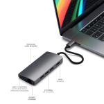 Satechi 8-in-1 USB-C Hub V2 with 115W PD Charging and 4K HDMI - Space Gray