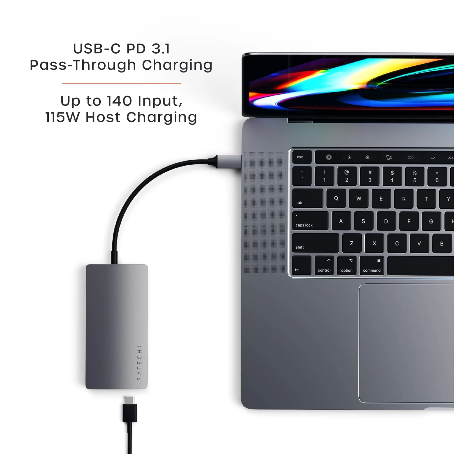Satechi 8-in-1 USB-C Hub V2 with 115W PD Charging and 4K HDMI - Space Gray 5