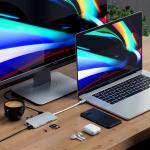 Satechi 8-in-1 USB-C Hub V2 with 115W PD Charging, 4K HDMI, Gigabit Ethernet - Silver