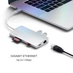 Satechi 8-in-1 USB-C Hub V2 with 115W PD Charging, 4K HDMI, Gigabit Ethernet - Silver