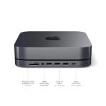 Satechi Type-C Aluminum Stand & Hub with USB-C Data, Micro/SD Card Readers, USB 3.0 & Audio Jack for Mac Mini M2/M1 (Space Gray)