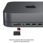 Satechi Type-C Aluminum Stand & Hub with USB-C Data, Micro/SD Card Readers, USB 3.0 & Audio Jack for Mac Mini M2/M1 (Space Gray)
