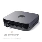 Satechi Type-C Aluminum Stand & Hub with USB-C Data, Micro/SD Card Readers, USB 3.0 & Audio Jack for Mac Mini M2/M1 (Space Gray)