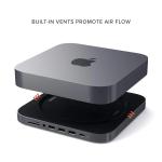 Satechi Type-C Aluminum Stand & Hub with USB-C Data, Micro/SD Card Readers, USB 3.0 & Audio Jack for Mac Mini M2/M1 (Space Gray)