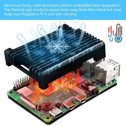 GeeekPi Armor Aluminum Heatsink Case for Raspberry Pi 4