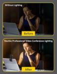 NexiGo Glow Light for Streamers, Enhanced Lighting Kit for Video Conferencing with Webcam Style Clip, Built-in Rechargeable Battery, for Streaming, Photography and Vlogging
