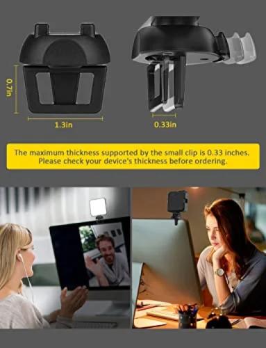 NexiGo Glow Light for Streamers, Enhanced Lighting Kit for Video Conferencing with Webcam Style Clip, Built-in Rechargeable Battery, for Streaming, Photography and Vlogging