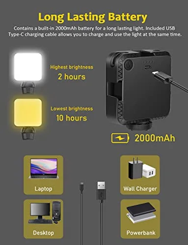 NexiGo Glow Light for Streamers, Enhanced Lighting Kit for Video Conferencing with Webcam Style Clip, Built-in Rechargeable Battery, for Streaming, Photography and Vlogging 4