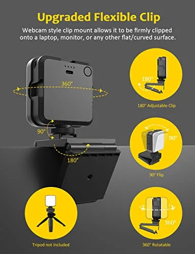 NexiGo Glow Light for Streamers, Enhanced Lighting Kit for Video Conferencing with Webcam Style Clip, Built-in Rechargeable Battery, for Streaming, Photography and Vlogging 5