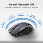 UGREEN Ergonomic Wireless Mouse 2.4G with USB Receiver, 4000 DPI, 6 Buttons, Silent Click, 18-Month Battery Life - Black