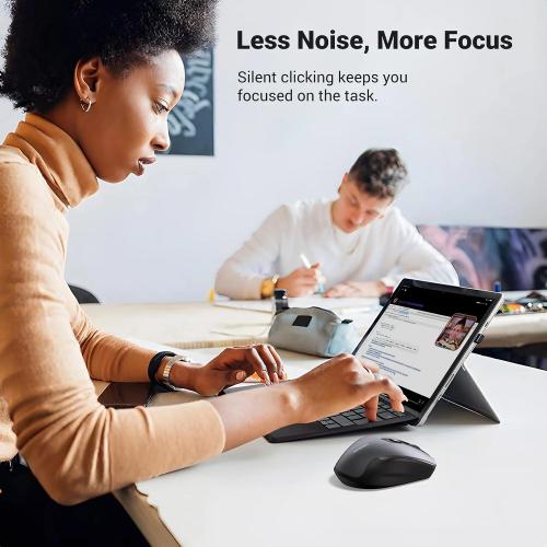 UGREEN Ergonomic Wireless Mouse 2.4G with USB Receiver, 4000 DPI, 6 Buttons, Silent Click, 18-Month Battery Life - Black