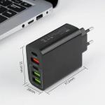 AXFEE 65W 5-Port Fast USB C Charger Hub with QC 3.0 (Black)