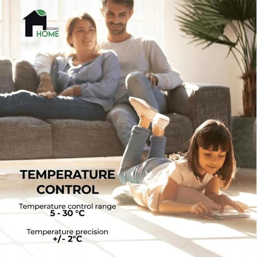 EconoHome Adjustable Plug-In Thermostat for Heating and Cooling - 230V Universal Temperature Controller