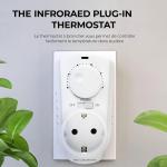 EconoHome Adjustable Plug-In Thermostat for Heating and Cooling - 230V Universal Temperature Controller