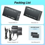 Aukey HDMI Extender Over Ethernet LAN Up to 60M (196ft) - Transmitter & Receiver Repeater Kit