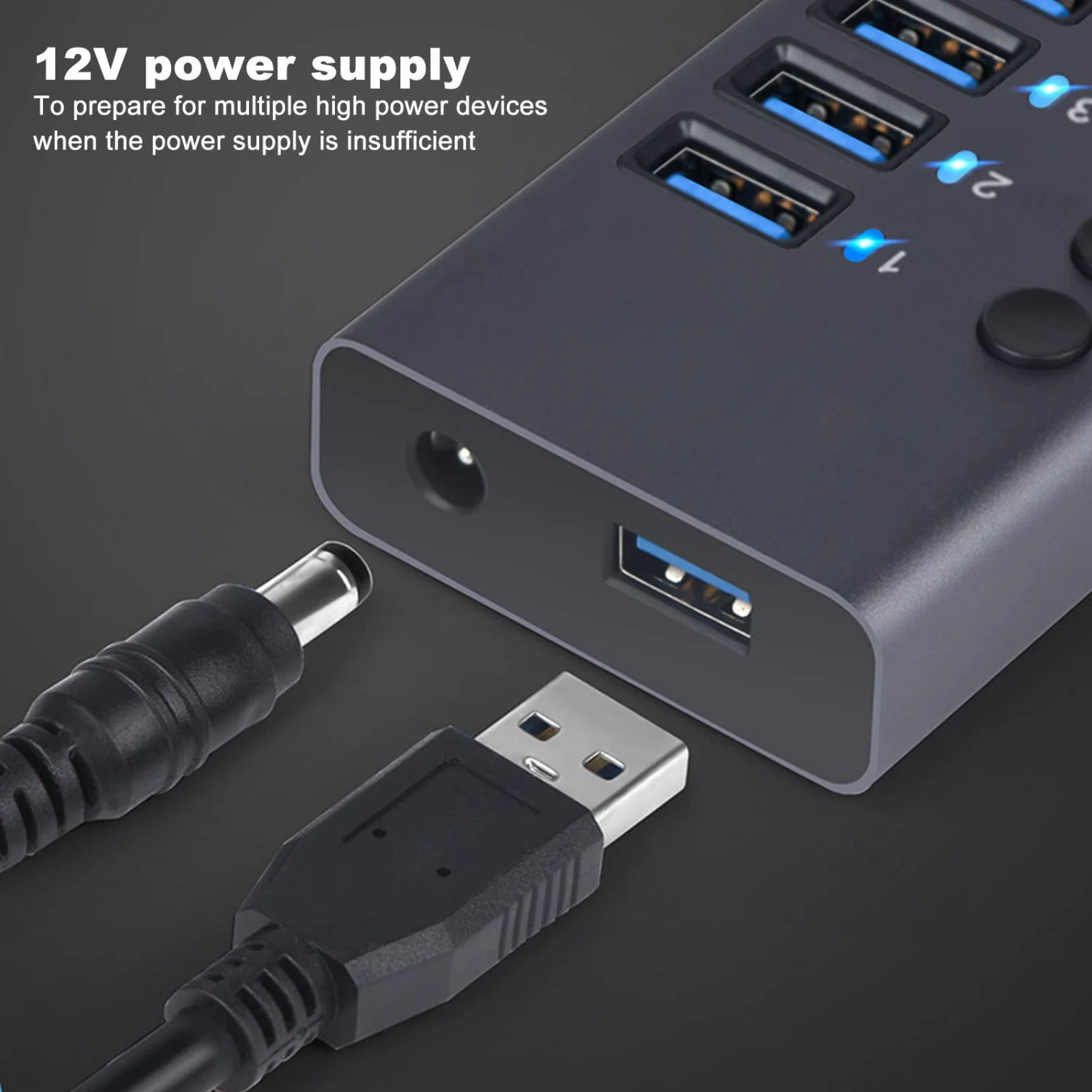10-Port Powered USB 3.0 Hub with Individual Power Switches & Aluminum Body 6