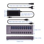 10-Port Powered USB 3.0 Hub with Individual Power Switches & Aluminum Body