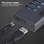 10-Port Powered USB 3.0 Hub with Individual Power Switches & Aluminum Body