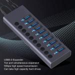 10-Port Powered USB 3.0 Hub with Individual Power Switches & Aluminum Body