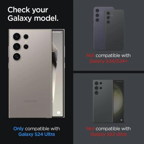 Spigen Glas.tR EZ Fit Camera Lens Protector for Samsung Galaxy S24 Ultra - Titanium Black (2 Pack)