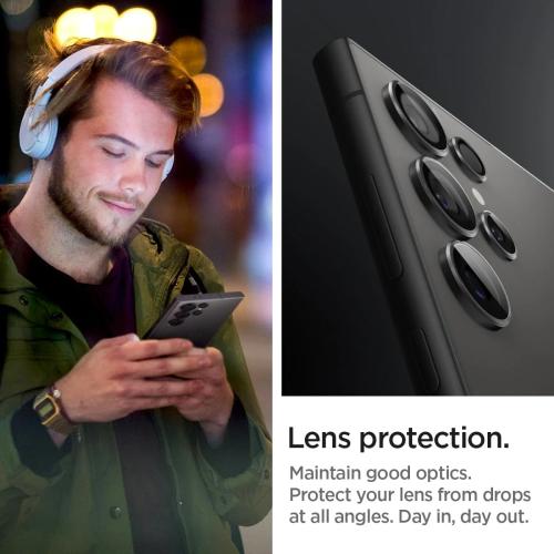 Spigen Glas.tR EZ Fit Camera Lens Protector for Samsung Galaxy S24 Ultra - Titanium Black (2 Pack)