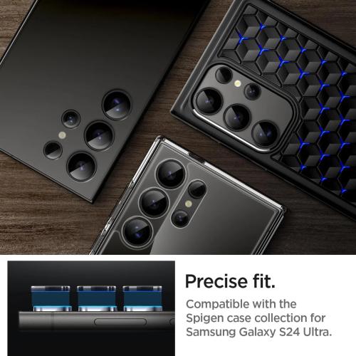 Spigen Glas.tR EZ Fit Camera Lens Protector for Samsung Galaxy S24 Ultra - Titanium Black (2 Pack)