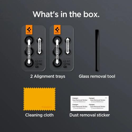 Spigen Glas.tR EZ Fit Camera Lens Protector for Samsung Galaxy S24 Ultra - Titanium Black (2 Pack)