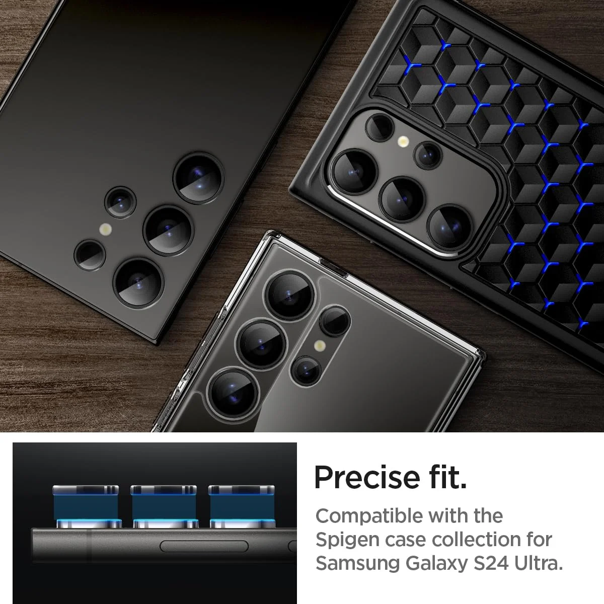 Spigen Glas.tR EZ Fit Camera Lens Protector for Samsung Galaxy S24 Ultra - Titanium Black (2 Pack) 6