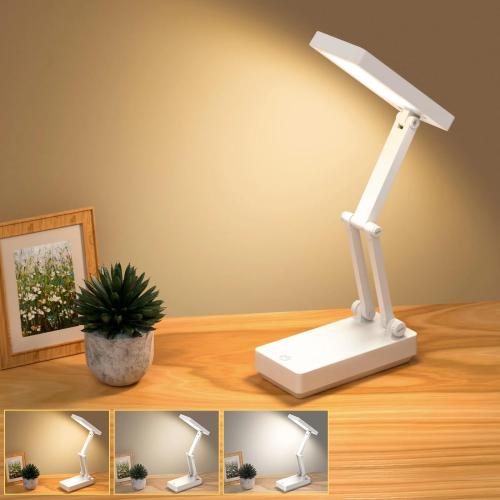 Suright LED Table Lamp, Wireless Battery Desk Lamp, Foldable Touch Control