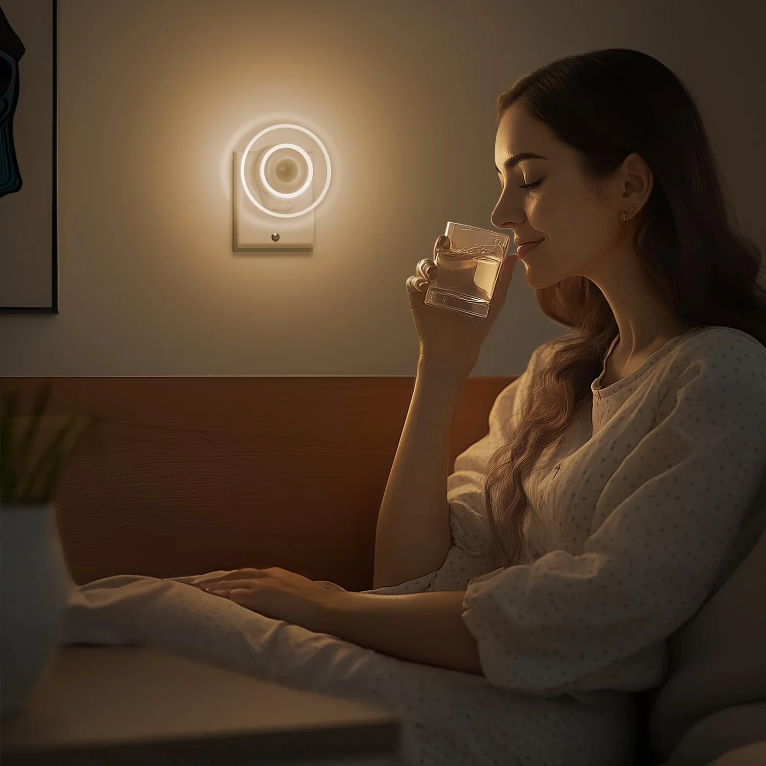 AUVON Sunglow Motion Sensor Plug-In LED Night Light Socket, Warm White, 2-Pack 6