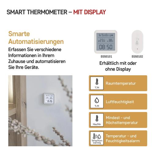 EMOS GoSmart Zigbee Smart Home Thermometer & WiFi Clock with LED Display