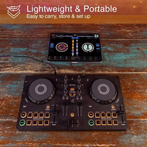 AlphaTheta DDJ-FLX2 Compact 2-Channel Smart DJ Controller with USB-C and Bluetooth