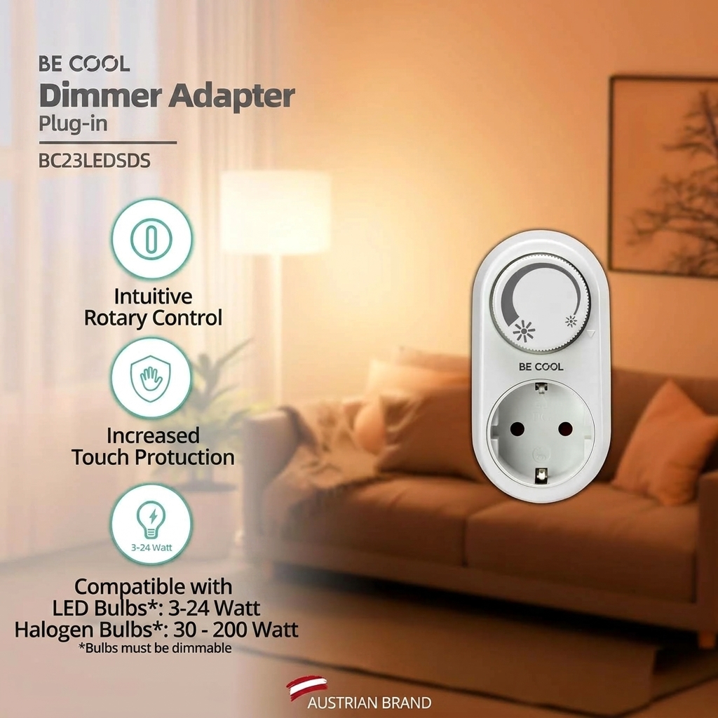 Rotary Socket Dimmer Plug for LED and Halogen Lamps with Memory Function 3