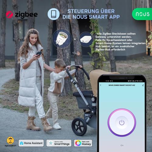 Nous A1Z ZigBee Smart Socket with Energy Monitoring - 16A