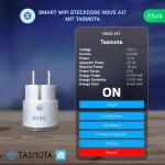 Nous A1T Smart WiFi Plug with Tasmota Pre-installed, 16A Energy Monitoring