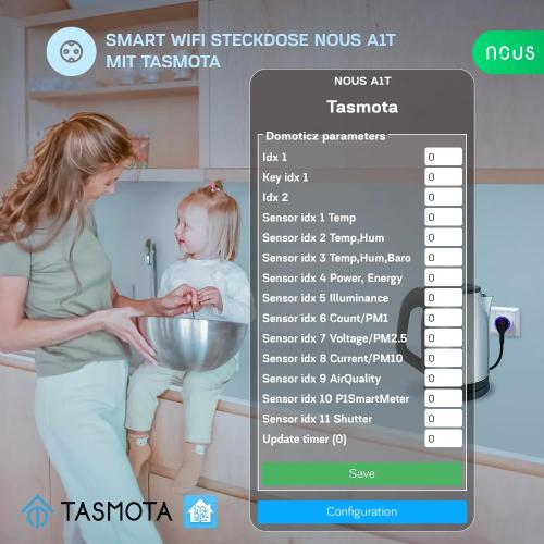 Nous A1T Smart WiFi Plug with Tasmota Pre-installed, 16A Energy Monitoring