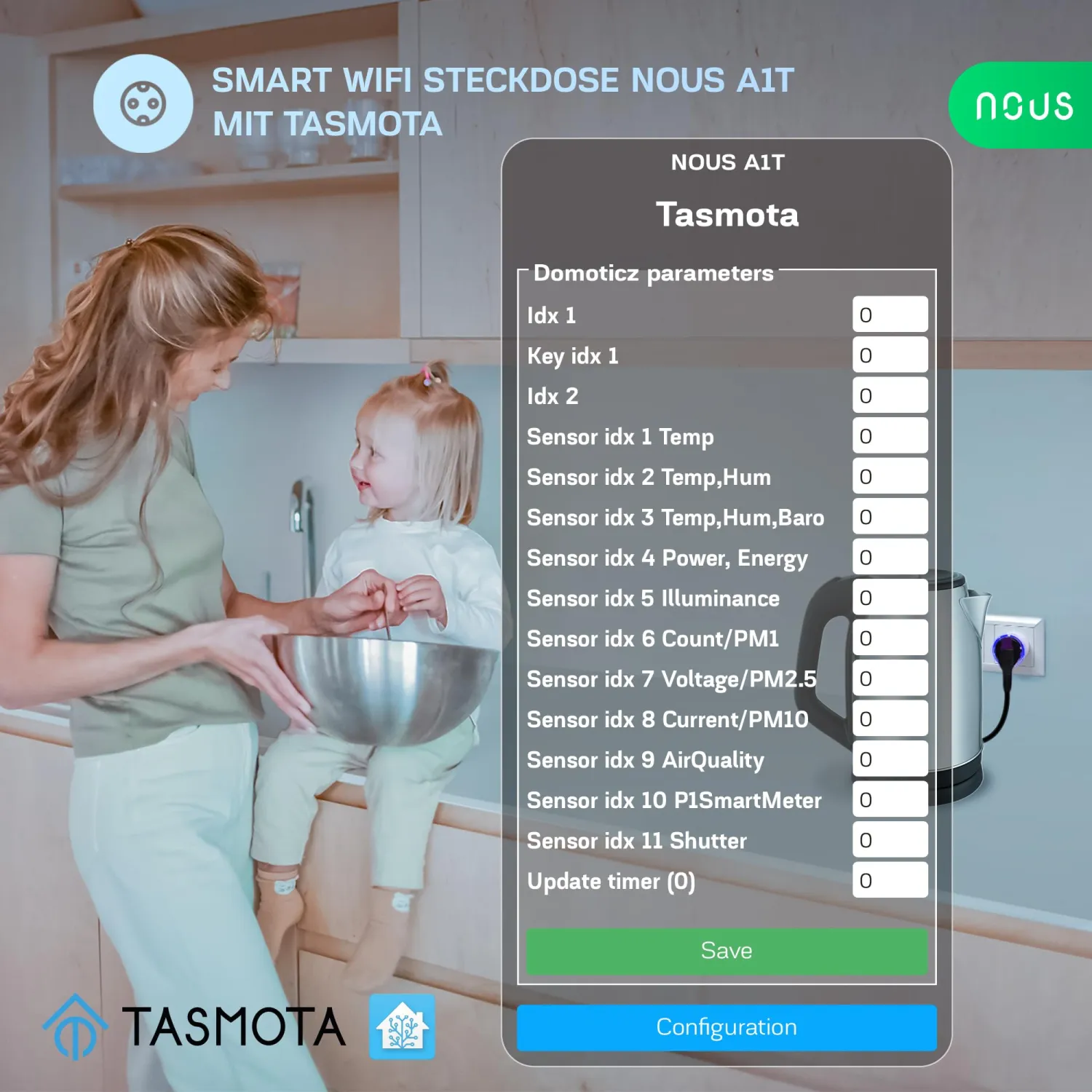 Nous A1T Smart WiFi Plug with Tasmota Pre-installed, 16A Energy Monitoring 7