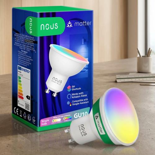 NOUS P8 Smart Matter RGB GU10 LED Bulb - Voice Controlled & Color Changing