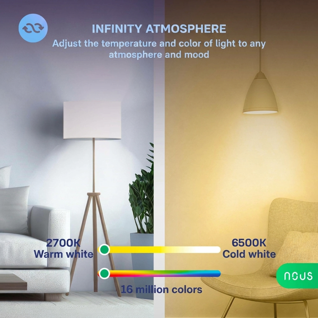 NOUS P8 Smart Matter RGB GU10 LED Bulb - Voice Controlled & Color Changing 3