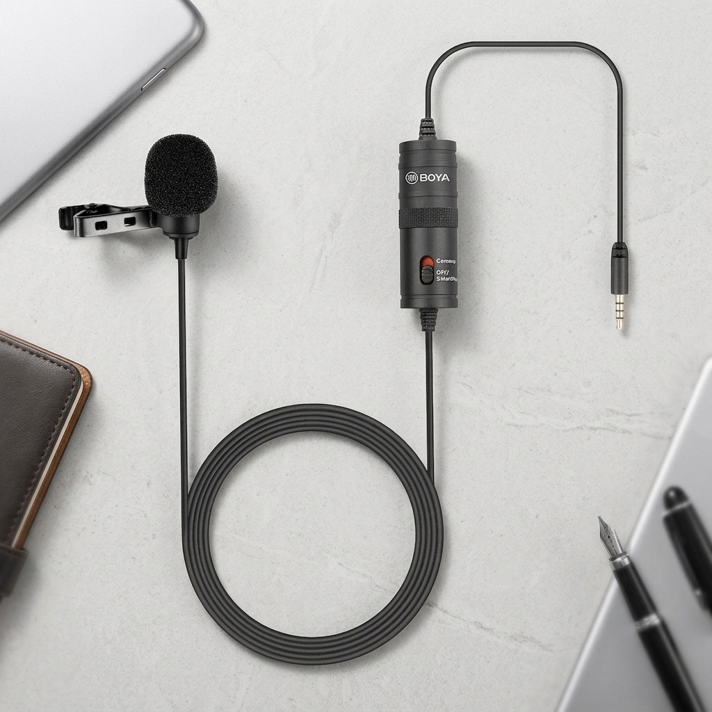 BOYA BY-M1 Omni-Directional Lavalier Condenser Microphone for Smartphones, DSLR Cameras & PCs