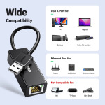 UGREEN USB 2.0 to 10/100Mbps Ethernet Network Adapter - Black 20254