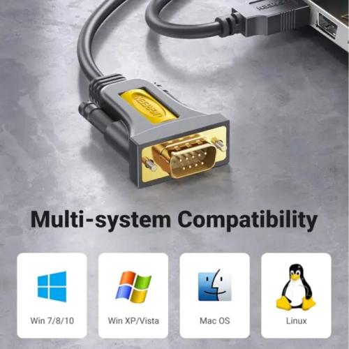 UGREEN USB to RS232 Serial DB9 Adapter Cable, 6ft (PL2303 Chipset) 20222