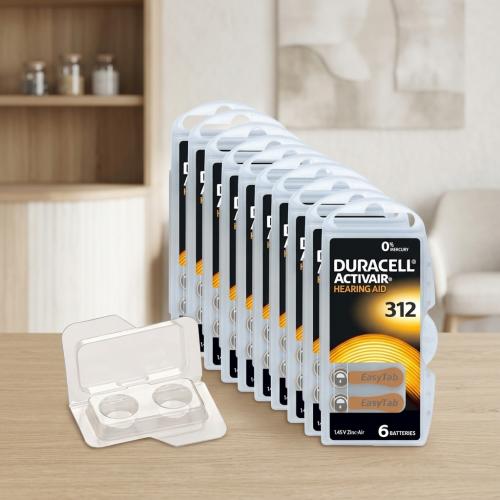 Duracell 312 Activair Mercury-Free Hearing Aid Batteries - 60 Cells
