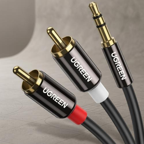 UGREEN 3.5mm to 2RCA Male Stereo Audio Cable - 2 Meters, HiFi Sound Adapter 10584