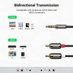 UGREEN 3.5mm to 2RCA Male Stereo Audio Cable - 2 Meters, HiFi Sound Adapter 10584