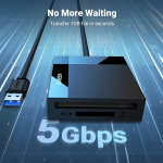 UGREEN USB 3.0 4-in-1 Multi-Card Reader Hub for SD, TF, CF, and MS Cards 30333