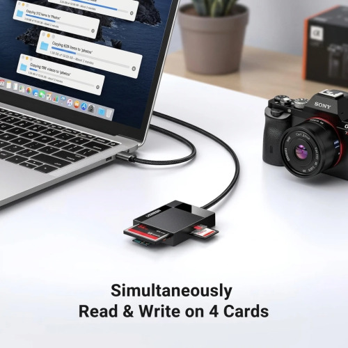 UGREEN USB 3.0 4-in-1 Multi-Card Reader Hub for SD, TF, CF, and MS Cards 30333